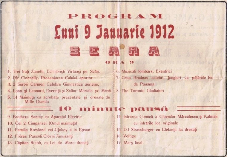 Program circ - 1912